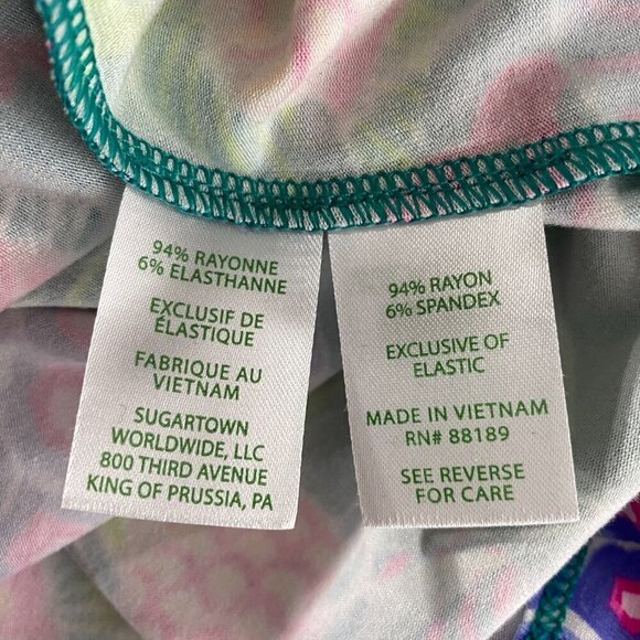 Lilly Pulitzer Lana‎ Top Maldives Green Turtle Wave Medium Off Shoulder CJ-1631 - Picture 9 of 11